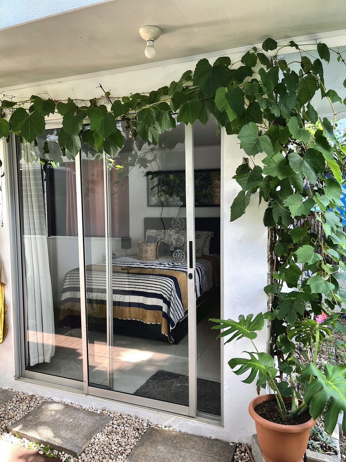 Terrasse privée de la chambre chez l'habitant Chez Vincent à Alajuela, Costa Rica